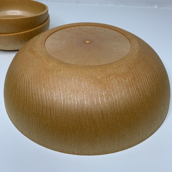 Vintage Nevco 7 Pc Wood Lite Salad Set Plastic Serving Bowl Salad Bowls Utensils - Picture 10 of 11